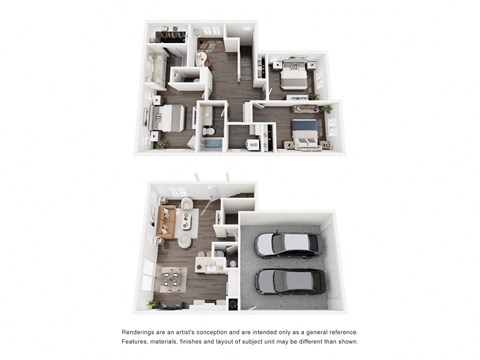 Floor plan for 3 beds, 2.5 baths, 1575 sqft